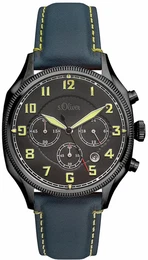 S.Oliver RED LABEL Chronograph SO-3181-LC nachtblau / gelb / schwarz / weiß