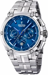 FESTINA Chronograph F20327/3 (Set, 2 tlg.) blau / ultramarinblau / silber / weiß