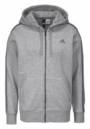 ADIDAS PERFORMANCE Kapuzensweatjacke ESSNETAILS 3S FZ HOOD FLEECE navy / grau