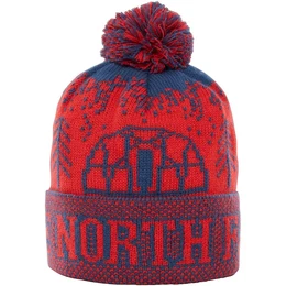 THE NORTH FACE FAIR ISLE POM POM Bommelmütze blau / rot