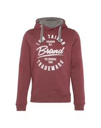 TOM TAILOR Sweathoodie mit Print burgunder / weiß