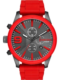 DIESEL Chronograph RASP, DZ4448 dunkelgrau / rot / weiß