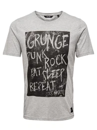 Only & Sons Print-T-Shirt basaltgrau / schwarz