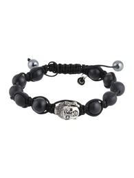 Perlenarmband ''''Bead Buddha'''' schwarz / silber