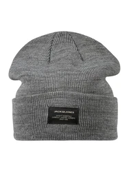 JACK & JONES Mütze 'DNA' graumeliert/schwarz/weiß