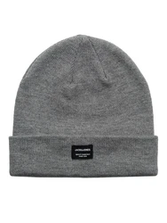 JACK & JONES Mütze 'DNA' graumeliert/schwarz/weiß
