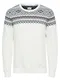 SELECTED HOMME Crew-Neck-Strickpullover schwarz / weiß