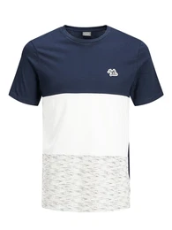 JACK & JONES Gestreiftes T-Shirt blau / naturweiß