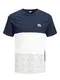 JACK & JONES Gestreiftes T-Shirt blau / naturweiß