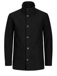 JACK & JONES Mantel Wolle schwarz