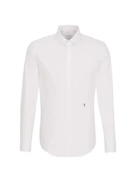 Bgelfreies Twill Business Hemd Slim wei