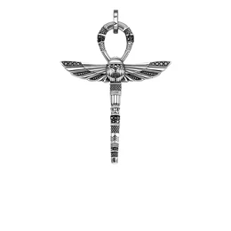 Thomas Sabo Geschwärzter Anhänger ''''Lebenskreuz Ankh mit Skarabäus'''' schwarz / silber