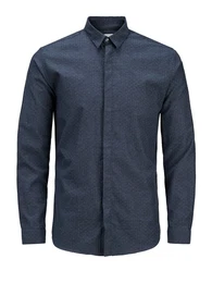 JACK & JONES Klassisches Langarmhemd marine
