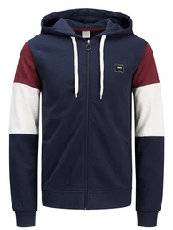 JACK & JONES Lässiges Sweatshirt navy / merlot / weiß