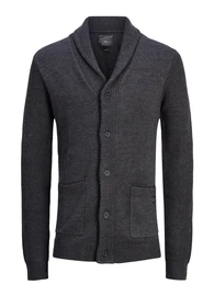 JACK & JONES Lässiger Strick-Cardigan dunkelgrau