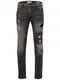 Only & Sons Slim Fit Jeans Loom dark destroy patch grey denim