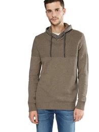 ESPRIT Pullover struc cowl nk dunkelgrau