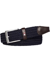 TOMMY HILFIGER Gürtel 'New Adan' enzian/dunkelbraun/rot/weiß