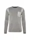 TOM TAILOR Pullover plated sweater with pocket grau / offwhite