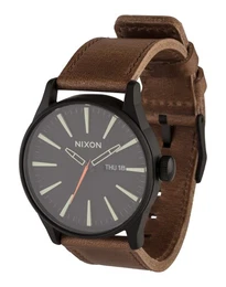 Nixon Armbanduhr Sentry Leather braun / schwarz