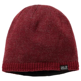 JACK WOLFSKIN Strickmütze STORMLOCK FOGGY dunkelrot