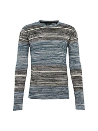 !Solid Pullover Knit - Kamal creme / blau / dunkelgrau