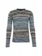 !Solid Pullover Knit - Kamal creme / blau / dunkelgrau