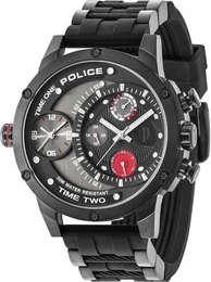 POLICE Multifunktionsuhr CYBORG - ADDER, PL14536JSB.CB rot / schwarz / weiß