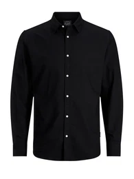 JACK & JONES Klassisches Langarmhemd schwarz