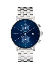 Uhr ''''Chrono Silver Steel'''' silber / blau