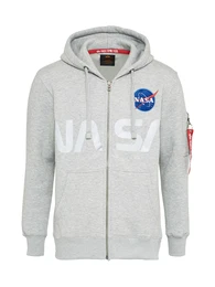 ALPHA INDUSTRIES Sweatkapuzenjacke NASA graumeliert