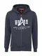 ALPHA INDUSTRIES Sweatjacke navy / weiß