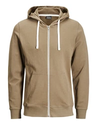 JACK & JONES Lässige Sweatjacke camel / ecru
