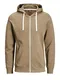 JACK & JONES Lässige Sweatjacke camel / ecru