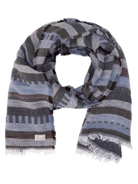JACK & JONES Schal Streifen blau / braun / weiß