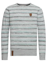 Strickpullover graumeliert / jade / schwarz / weiß