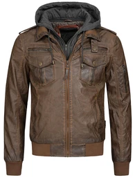 Kunstlederjacke ''''Aaron'''' braun