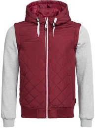 INDICODE JEANS Übergangsjacke Harry grau / karminrot