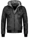 INDICODE JEANS Kunstlederjacke ''''Aaron'''' grau / schwarz