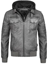 Kunstlederjacke ''''Aaron'''' rauchgrau