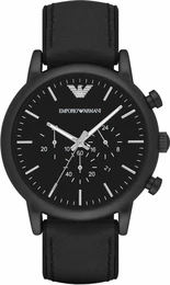 Armbanduhr mit Chronograph schwarz