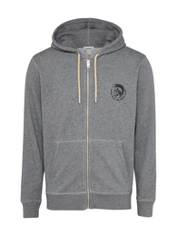 Sweatjacke ''''Brandon-Z'''' graumeliert / schwarz