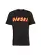 DIESEL Shirt mit Logo-Applikation rot / schwarz
