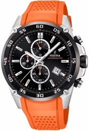 Chronograph ''''F20330/4'''' anthrazit / dunkelorange / silber