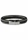 J. Jayz Lederarmband schwarz / silber