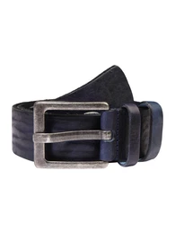 LEGEND Ledergürtel Basic mit Zier-Cut dunkelblau