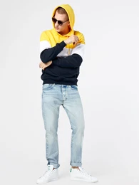 Urban Classics Sweatshirt weiß / navy / gelb
