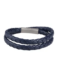 ROYAL-EGO Blaues Leder-Armband blau