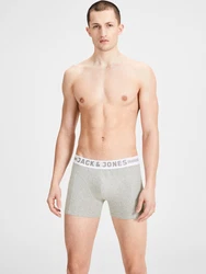 JACK & JONES Boxershorts SENSE TRUNKS 3-PACK NOOS graumeliert/schwarz/weiß