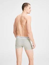 JACK & JONES Boxershorts SENSE TRUNKS 3-PACK NOOS graumeliert/schwarz/weiß